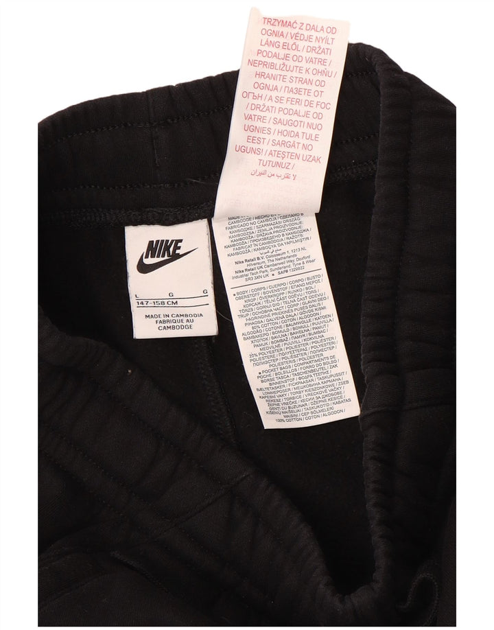 NIKE Boys Graphic Tracksuit Trousers Joggers 12-13 Years Large Black
