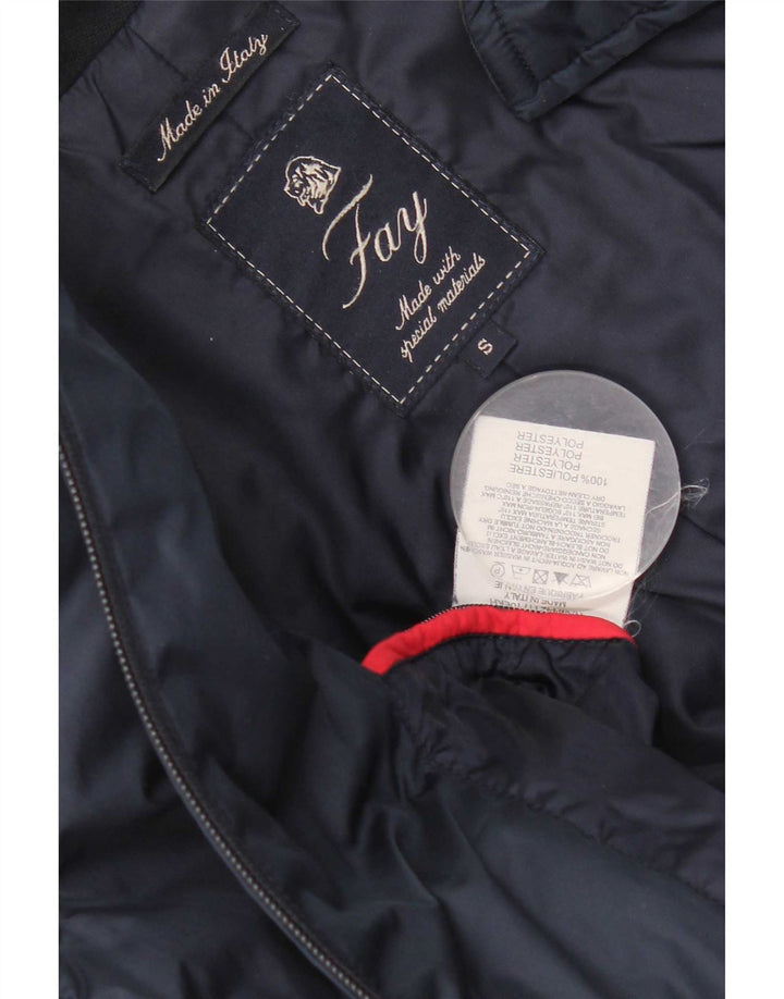 Fay Mens Padded Jacket UK 36 Small Navy Blue Polyester