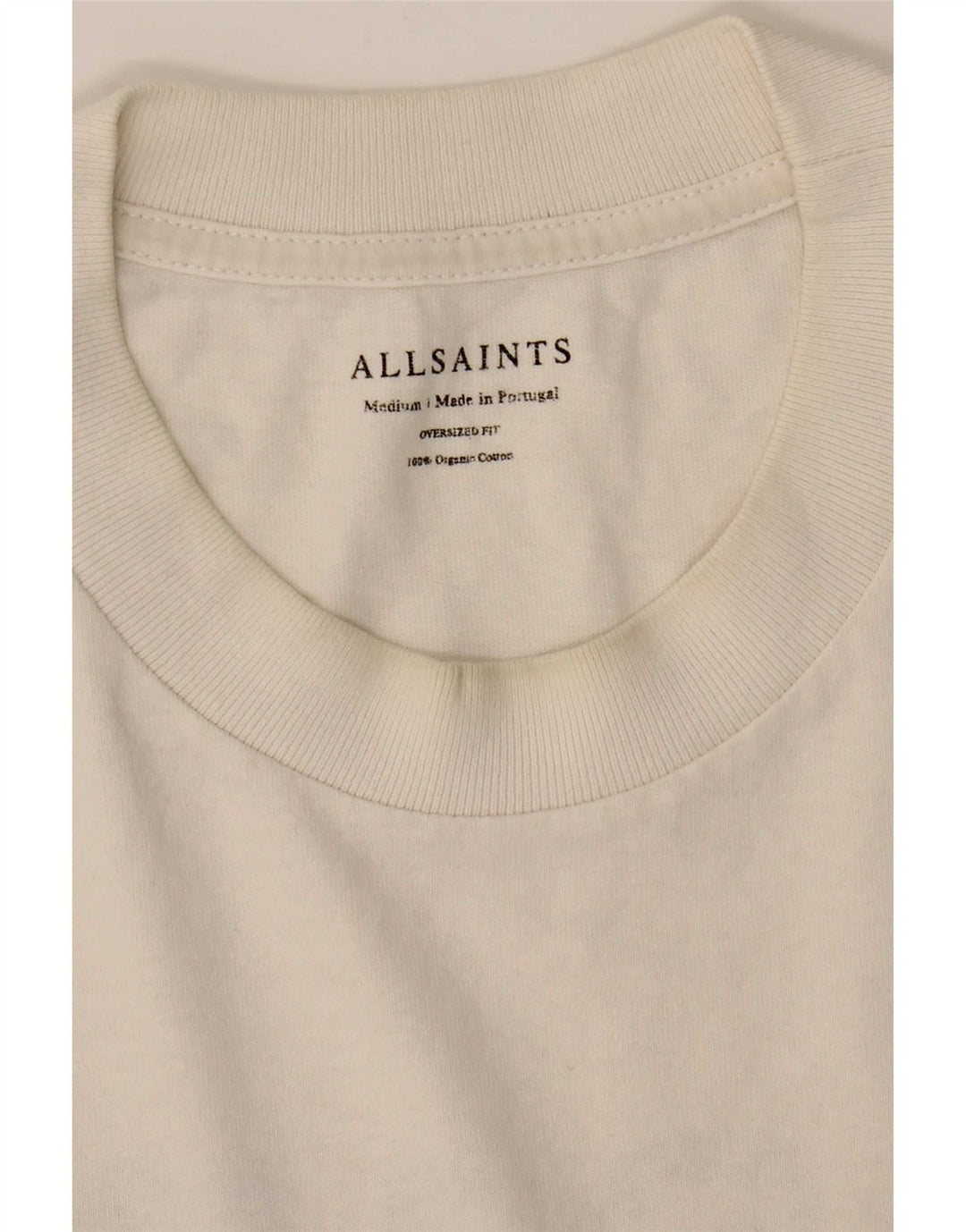 All Saints Mens Oversized Graphic T-Shirt Top Medium White Cotton