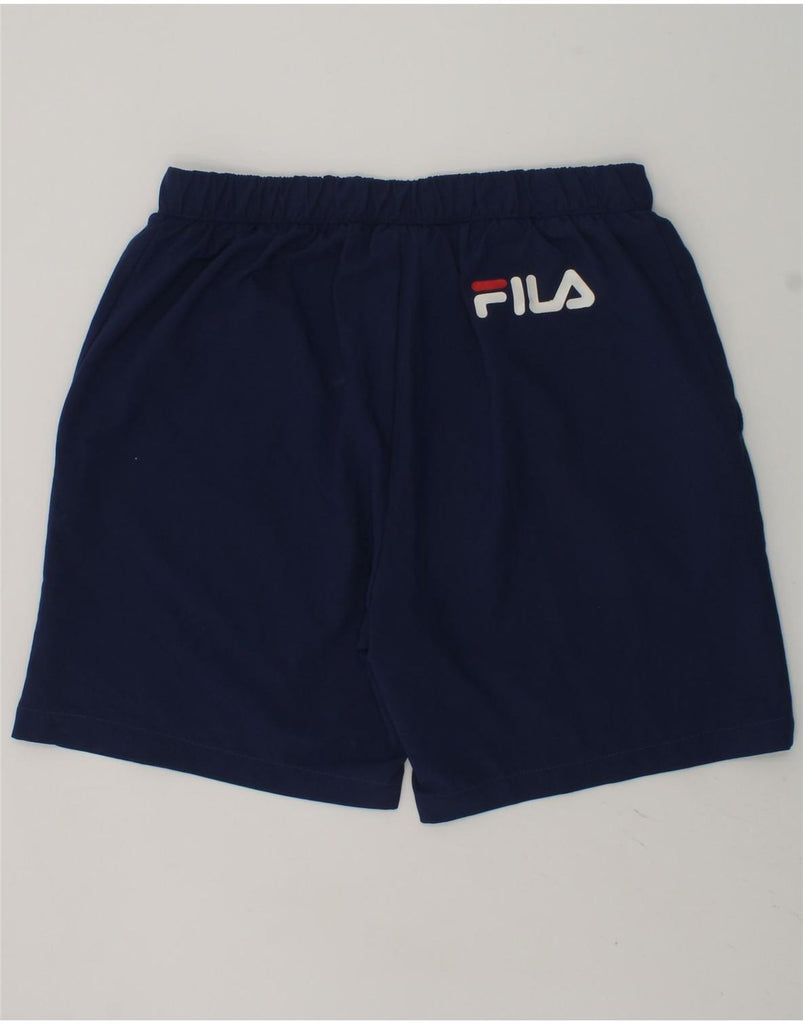 FILA Boys Graphic Chino Shorts 11-12 Years W26  Navy Blue Polyester | Vintage Fila | Thrift | Second-Hand Fila | Used Clothing | Messina Hembry 