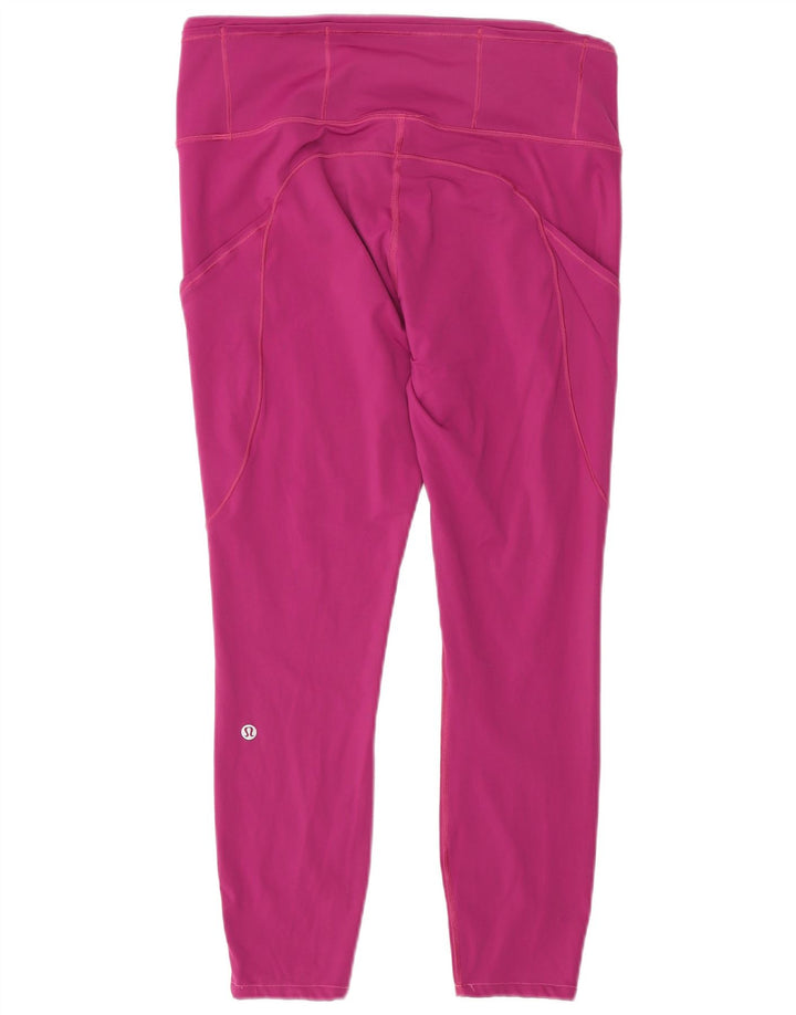 Lululemon Womens Graphic Leggings UK 10 Small Pink Nylon
