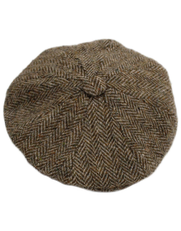 Harris Tweed Mens Flat Cap Small Grey Herringbone New Wool Classic