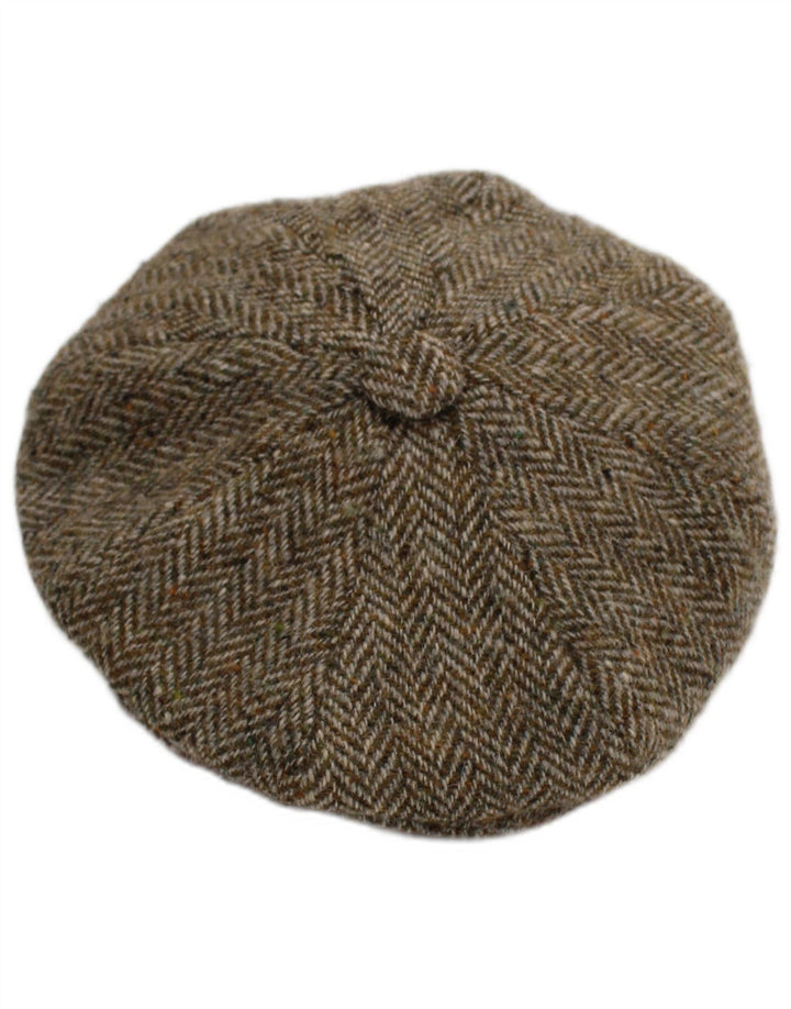 Harris Tweed Mens Flat Cap Small Grey Herringbone New Wool Classic