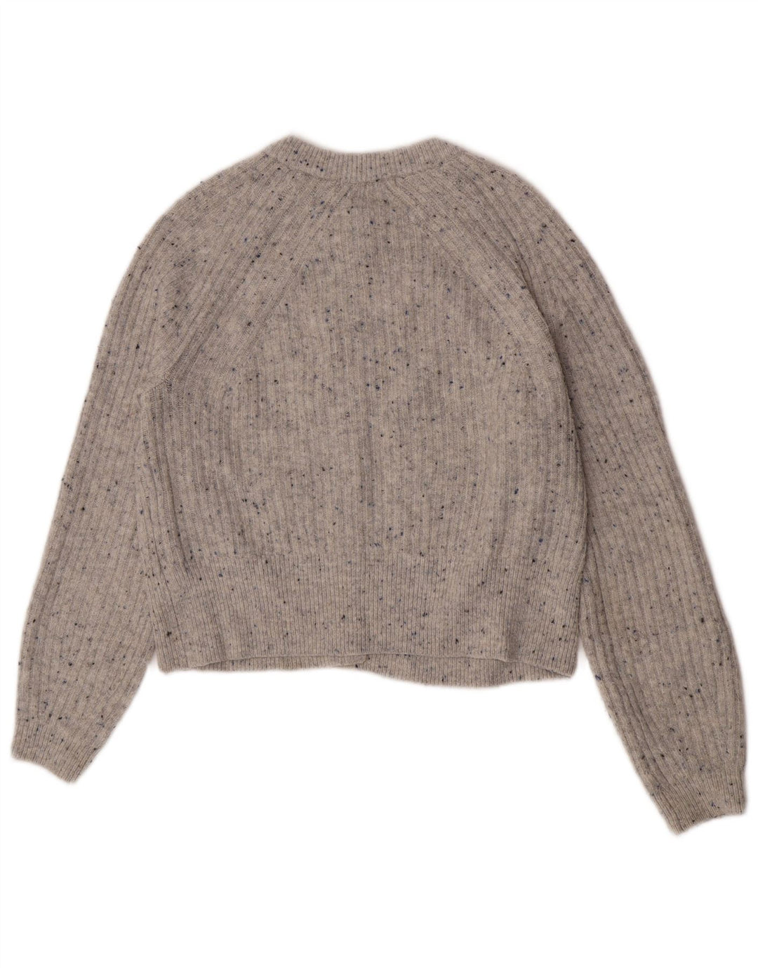 Marks & Spencer Womens Crop Cardigan Sweater UK 12 Medium Grey Flecked