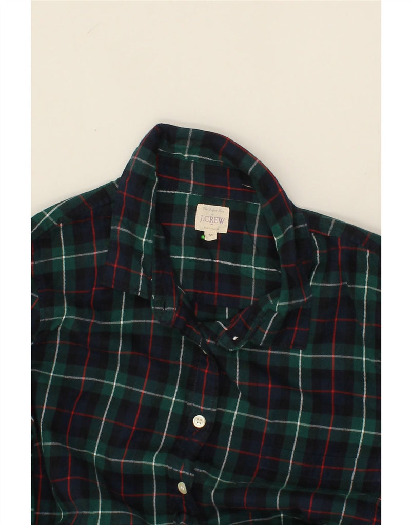 J. CREW Womens Flannel Shirt UK 14 Medium Navy Blue Check Cotton Vintage J. Crew and Second-Hand J. Crew from Messina Hembry 