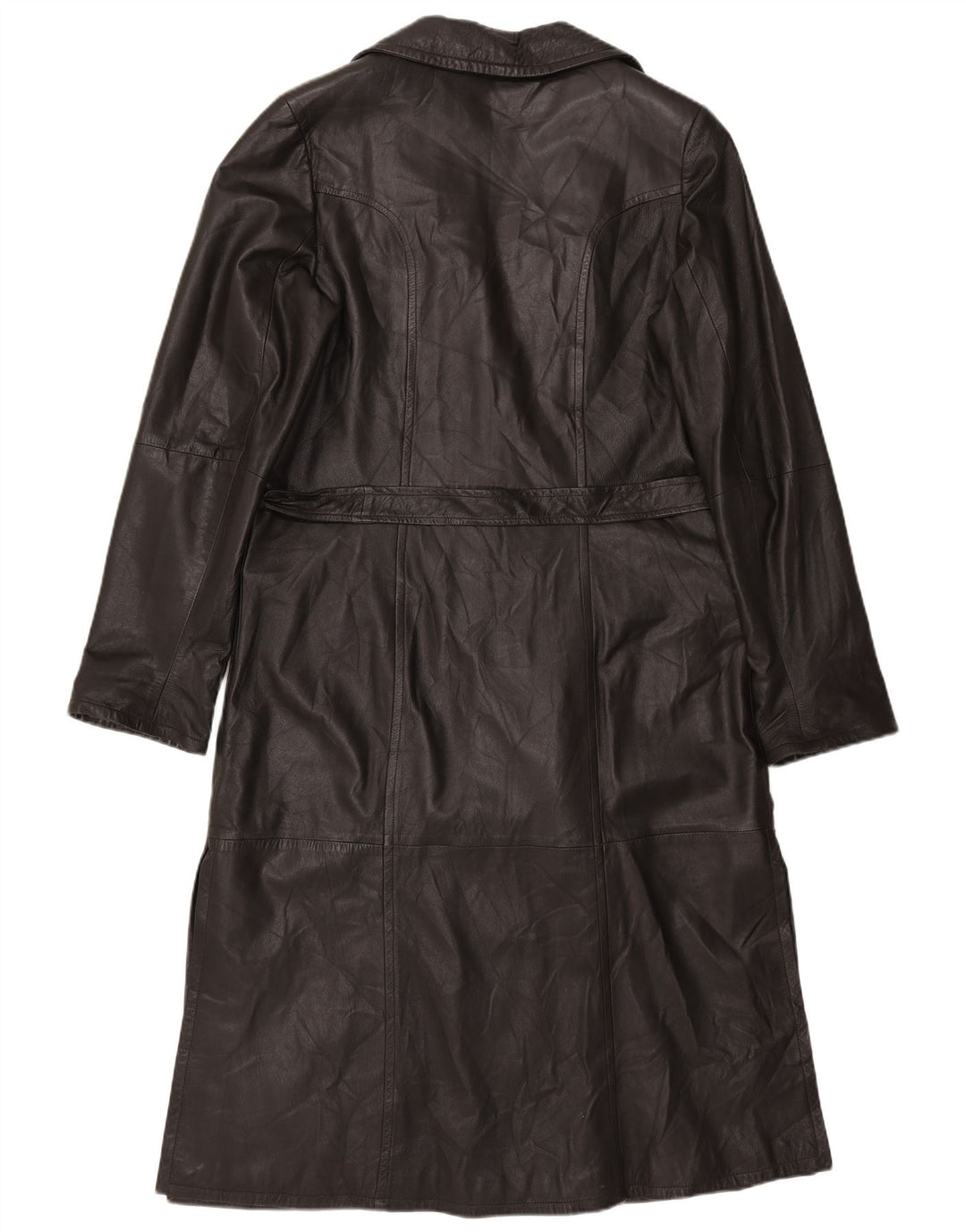 Vintage Womens Leather Coat IT 50 XL Brown Leather