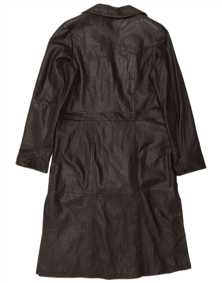 Vintage Womens Leather Coat IT 50 XL Brown Leather
