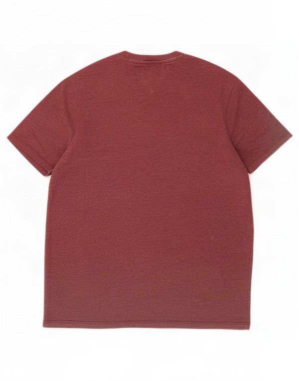Tommy Hilfiger Mens T-Shirt Top Medium Maroon