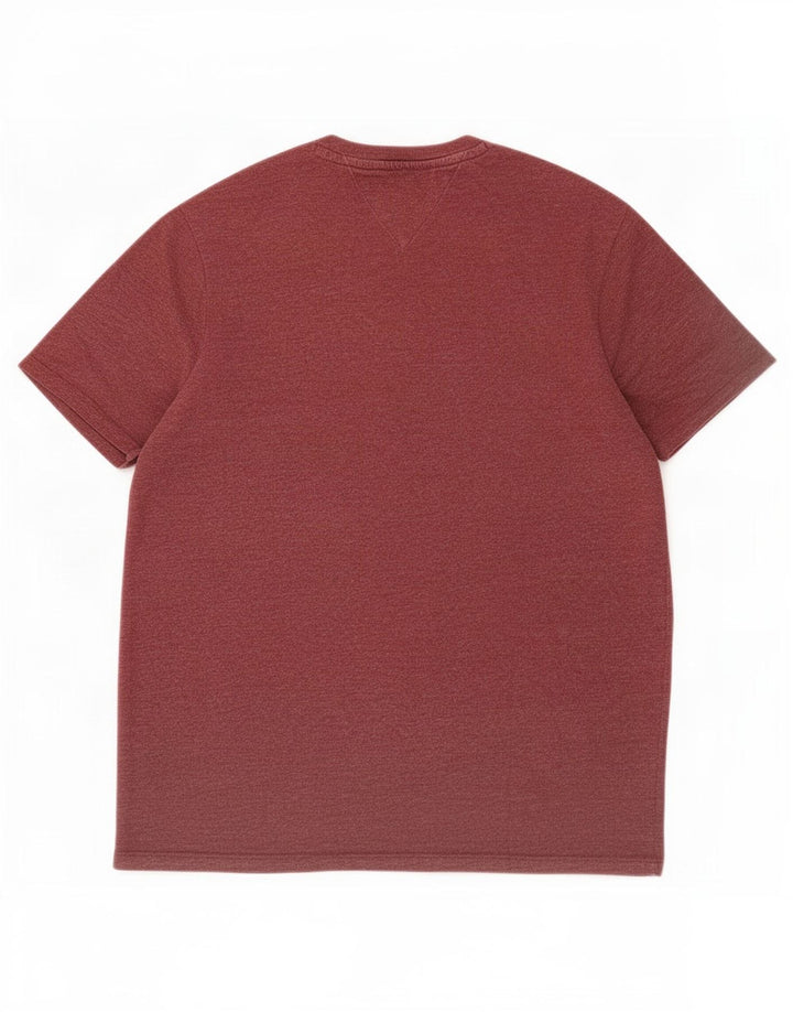 Tommy Hilfiger Mens T-Shirt Top Medium Maroon