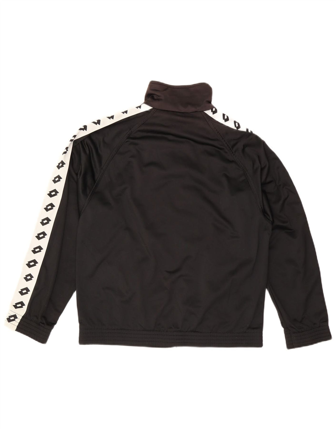 LOTTO Mens Graphic Tracksuit Top Jacket Small Black Colourblock Polyester