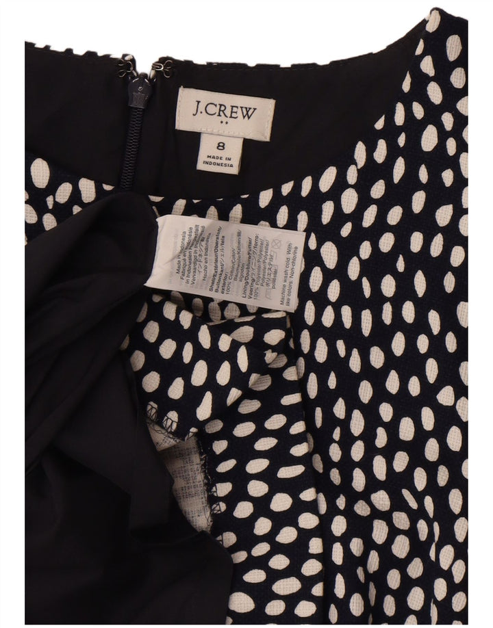 J. Crew Womens Sleeveless Sheath Dress US 8 Medium Black Spotted Cotton