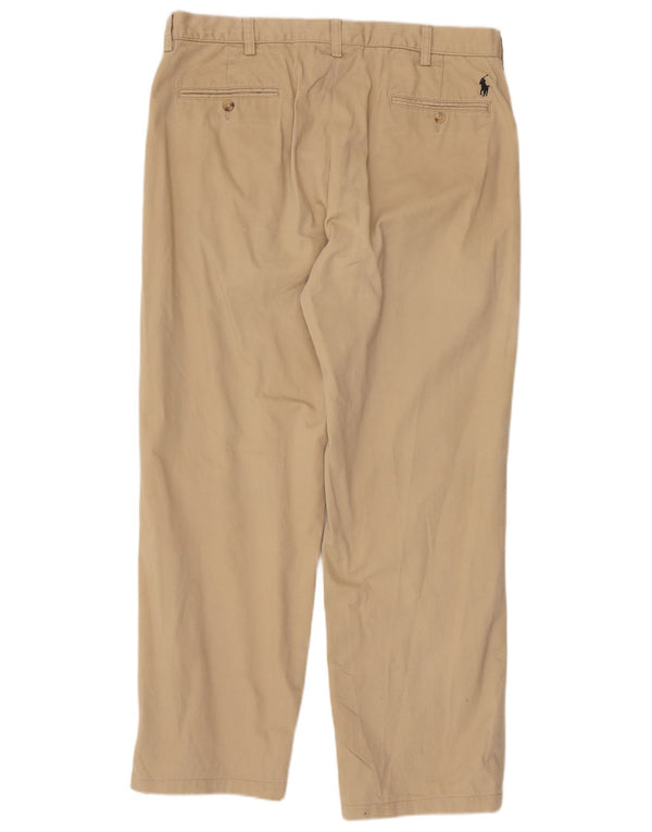 Polo Ralph Lauren Mens Straight Chino Trousers W36 L29 Beige Cotton