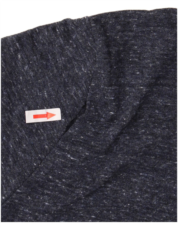 SUPERDRY Mens Graphic T-Shirt Top Medium Navy Blue Flecked Cotton