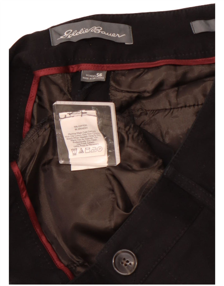 EDDIE BAUER Womens Curvy Fit Casual Trousers US 6 Medium W28 L29  Black