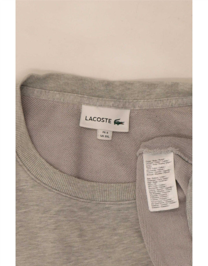 Lacoste Mens Sweatshirt Jumper Size 8 3XL Grey Flecked Cotton