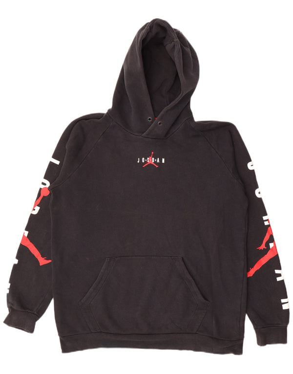 Jordan Mens Graphic Hoodie Jumper Large Black Cotton