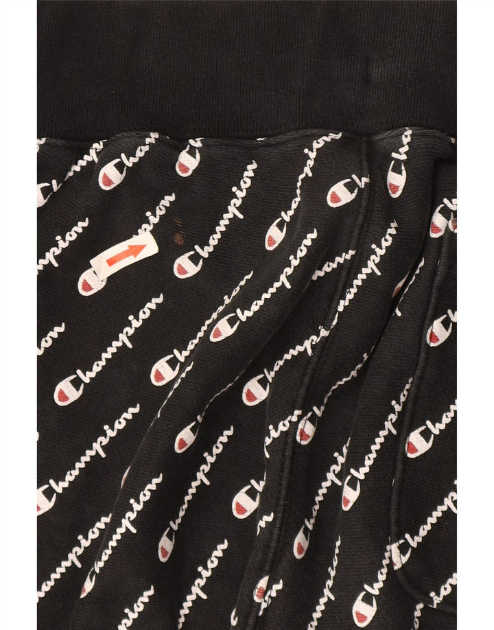 Champion Mens Reverse Weave Graphic Tracksuit Trousers Joggers Large  Black