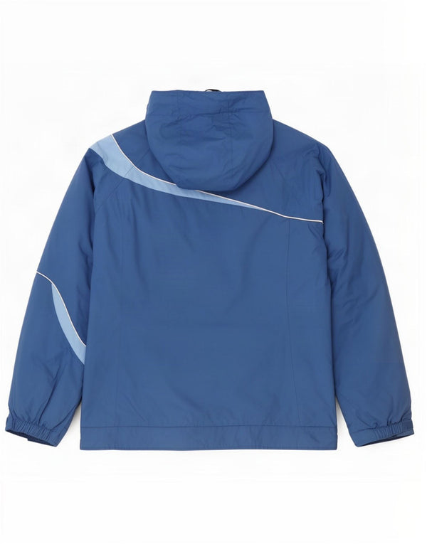 Columbia Womens Hooded Rain Jacket UK 16 Large Blue Colourblock Nylon