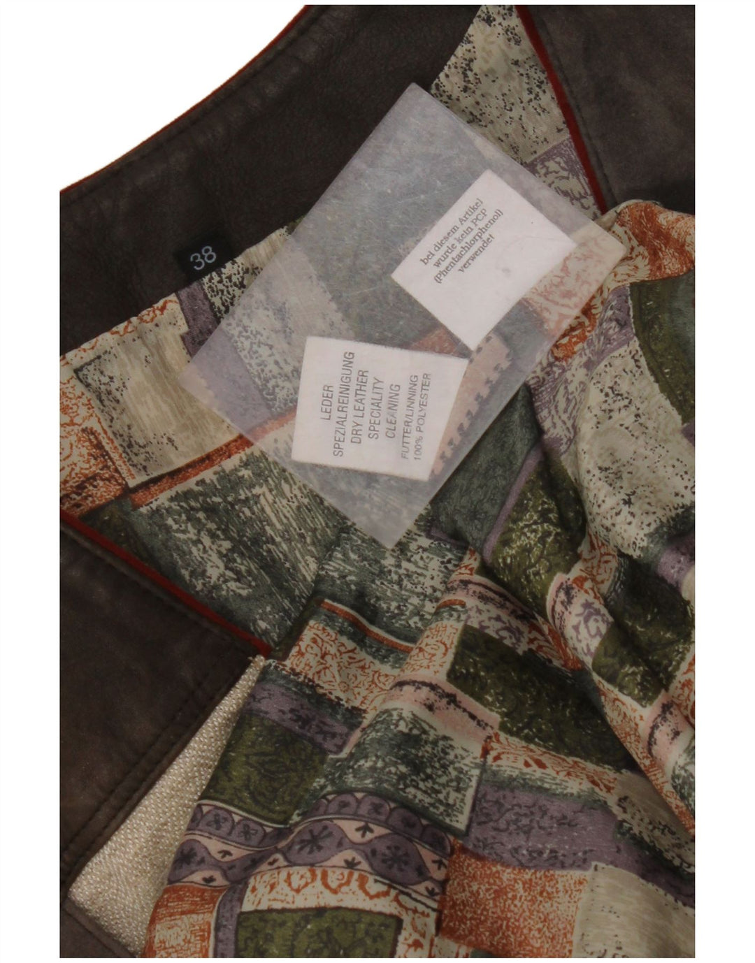 VINTAGE Womens Graphic Suede Gilet EU 38 Medium Multicoloured Colourblock