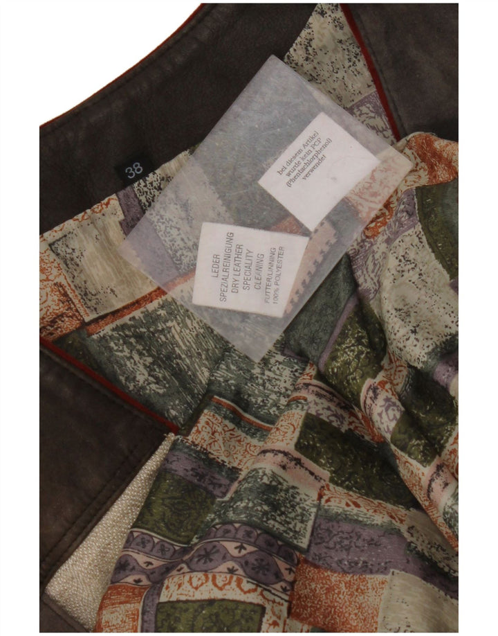 VINTAGE Womens Graphic Suede Gilet EU 38 Medium Multicoloured Colourblock