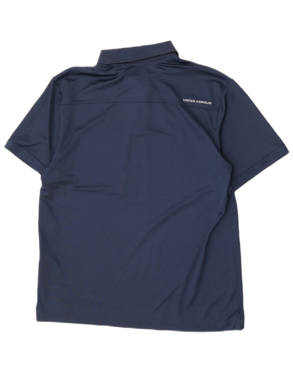 Under Armour Mens Heat Gear Polo Shirt Large Navy Blue