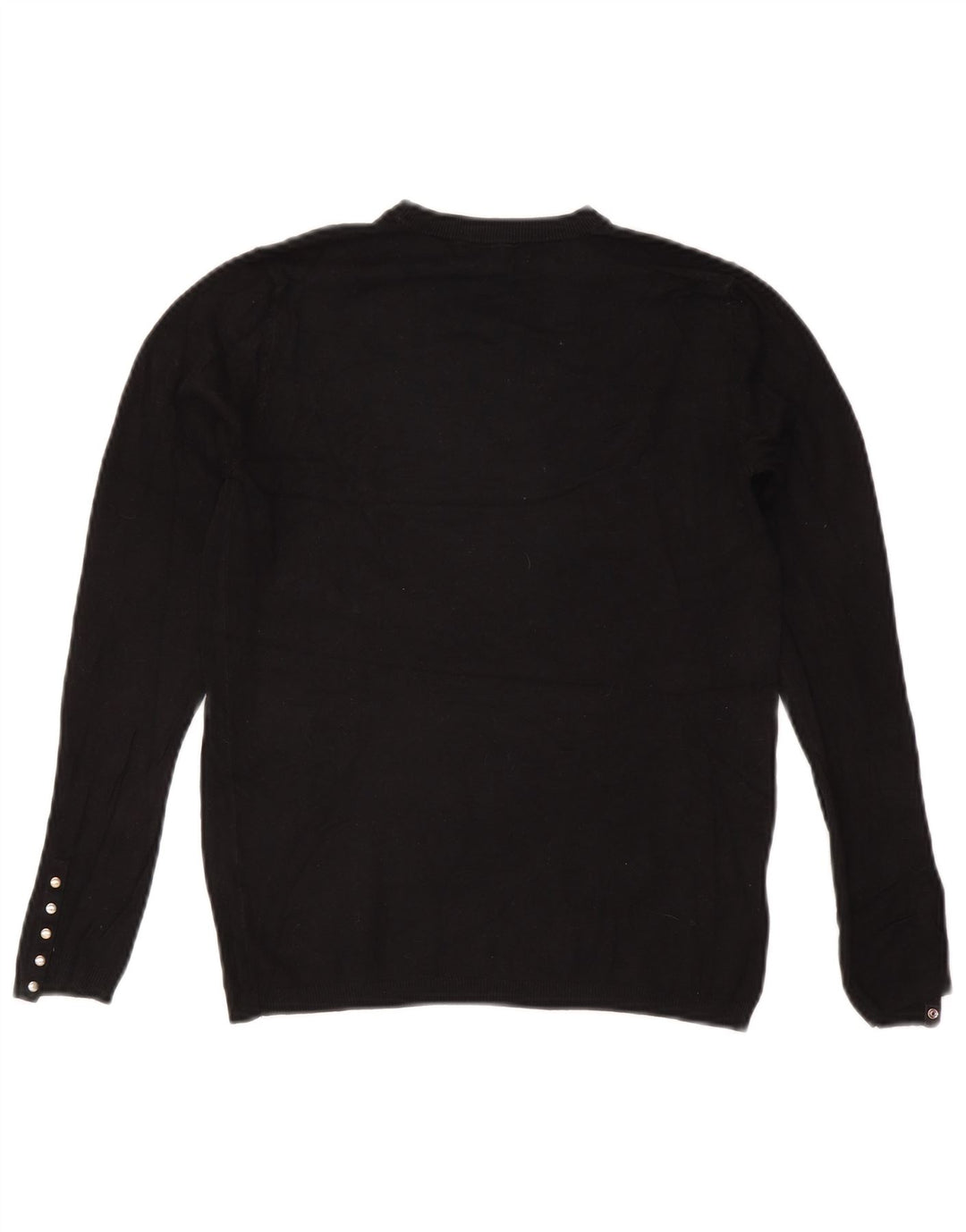 Zara Womens Crew Neck Jumper Sweater UK 12 Medium Black