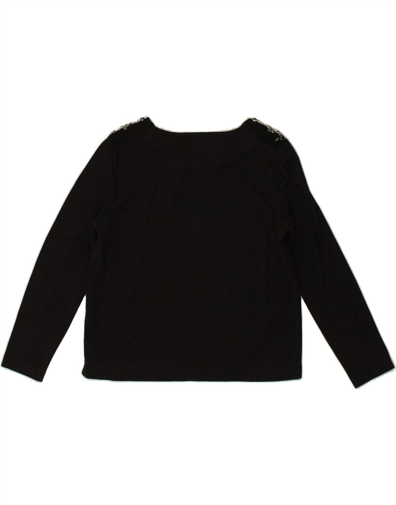 MASSIMO DUTTI Womens Top Long Sleeve UK 14 Medium Black Viscose Vintage Massimo Dutti and Second-Hand Massimo Dutti from Messina Hembry 