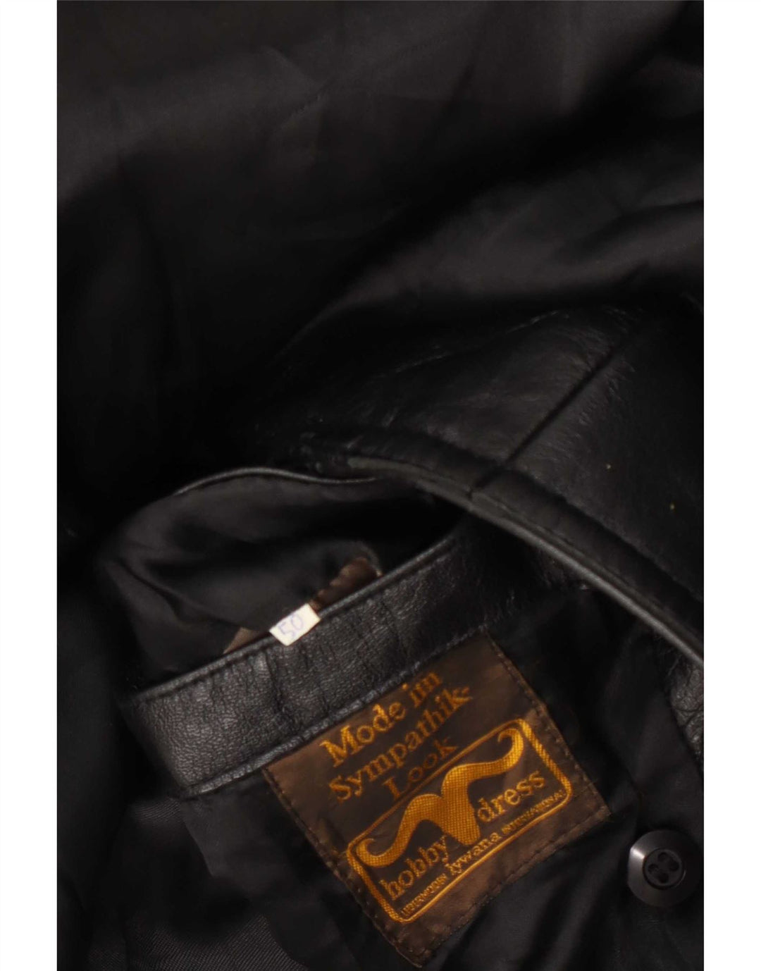Vintage Mens Double Breasted Leather Coat IT 50 Large Black