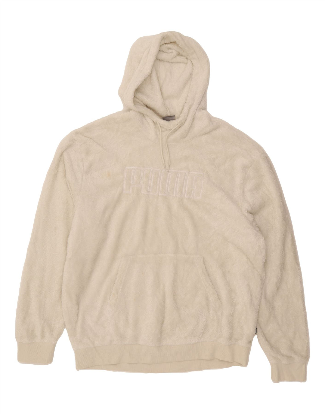PUMA Womens Graphic Hooded Fleece Jumper UK 16 Large White Polyester Vintage Puma and Second-Hand Puma from Messina Hembry 