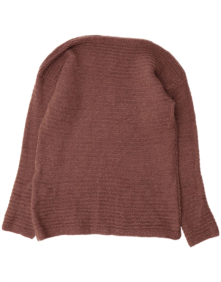 Vintage Womens Boat Neck Jumper Sweater UK 14 Medium Brown