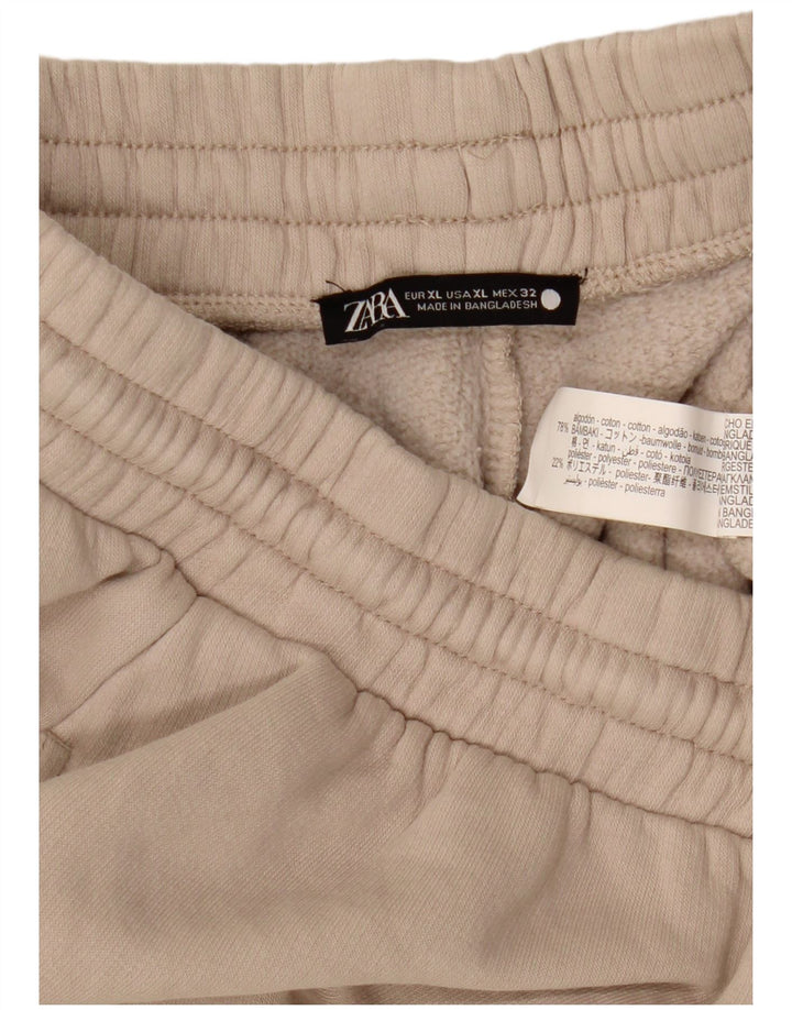 Zara Mens Sport Shorts XL  Beige Cotton