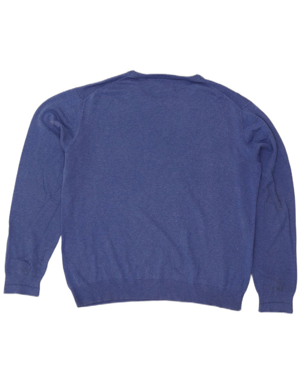 Gant Mens Crew Neck Jumper Sweater 2XL Blue Cotton