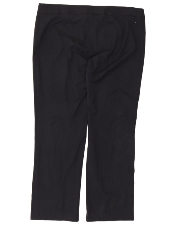 Marks & Spencer Womens Straight Casual Trousers UK 22 3XL W44 L32 Navy Blue