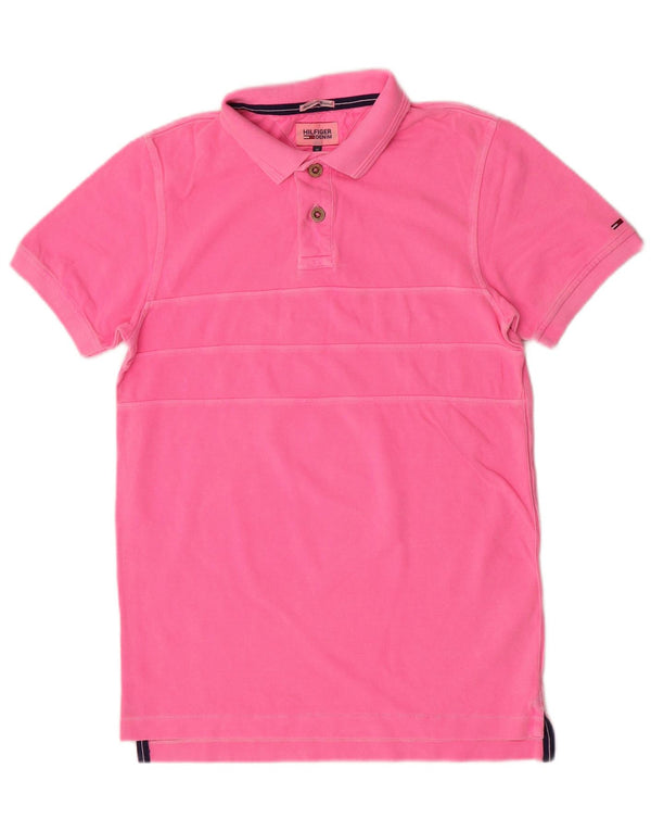 Tommy Hilfiger Mens Polo Shirt Medium Pink Cotton