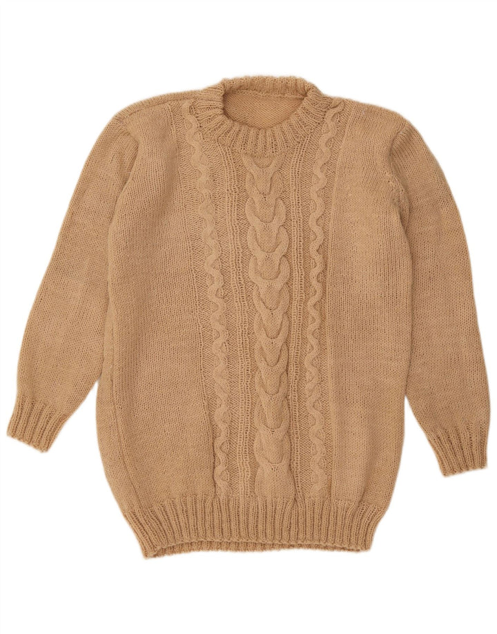 Vintage Mens Crew Neck Jumper Sweater Medium Beige
