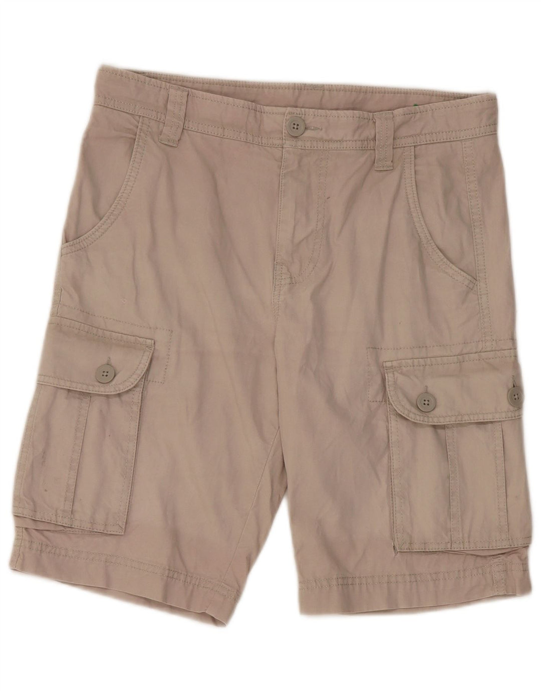 Benetton Mens Cargo Shorts IT 44 XS W30 Grey Cotton