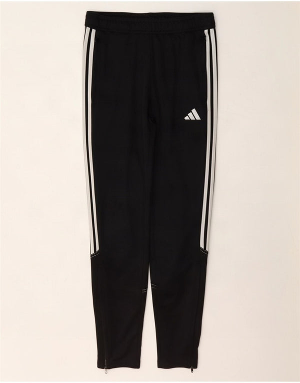 Adidas Boys Regular Tracksuit Trousers 13-14 Years Black Polyester