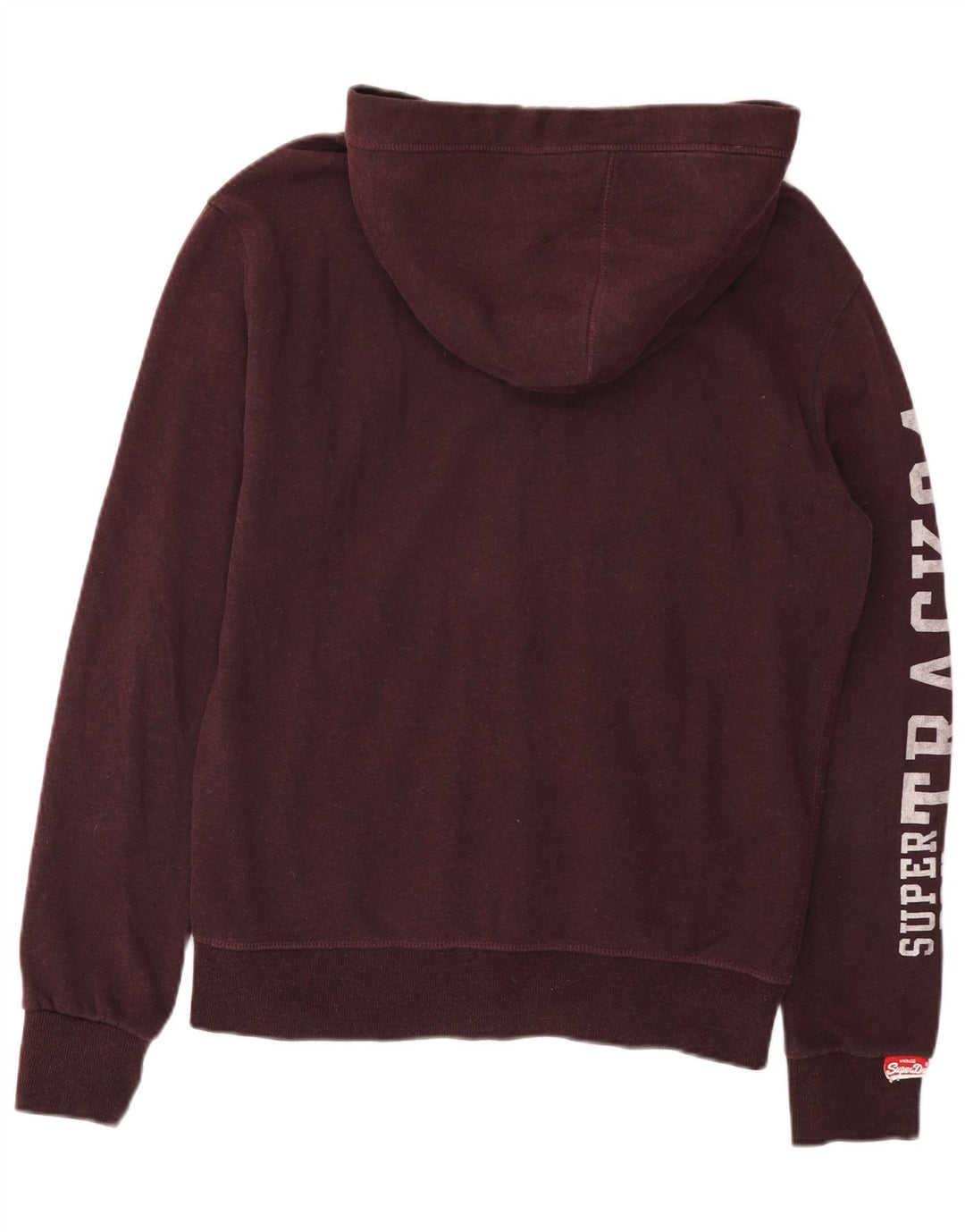 Superdry Mens Graphic Zip Hoodie Sweater Medium Burgundy Cotton