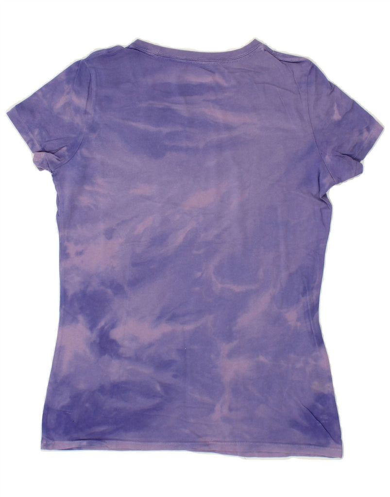 CONVERSE Womens Graphic T-Shirt Top UK 6 XS Purple Tie Dye Cotton Vintage Converse and Second-Hand Converse from Messina Hembry 