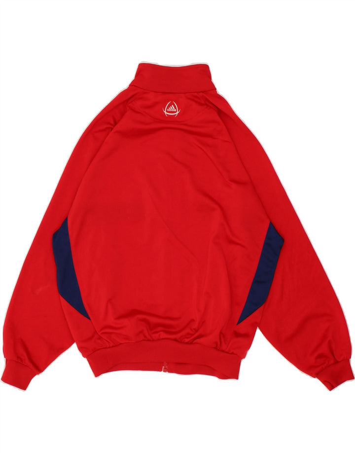 ADIDAS Boys Tracksuit Top Jacket 11-12 Years Red Striped Polyester Vintage Adidas and Second-Hand Adidas from Messina Hembry 