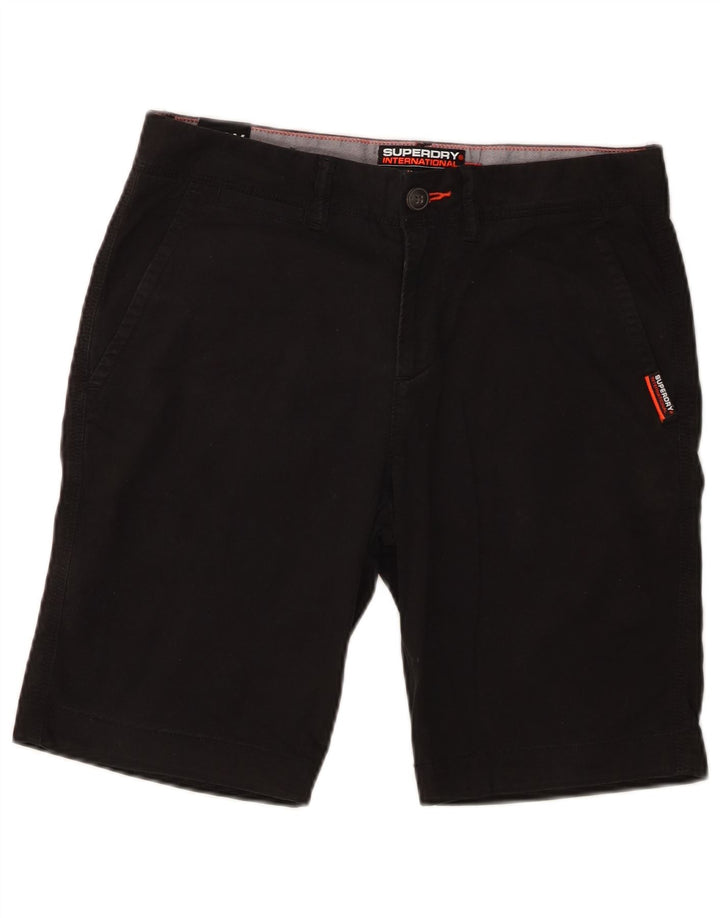 Superdry Mens Slim Chino Shorts W30 Medium Black Cotton