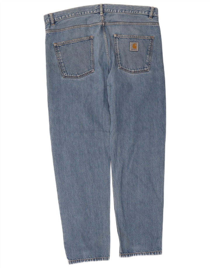 Carhartt Mens Wip Tapered Jeans W34 L29 Blue Cotton