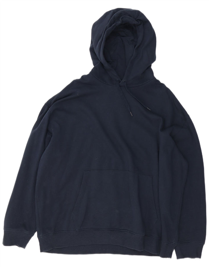 MARKS & SPENCER Mens Oversized Hoodie Jumper 2XL Navy Blue Cotton