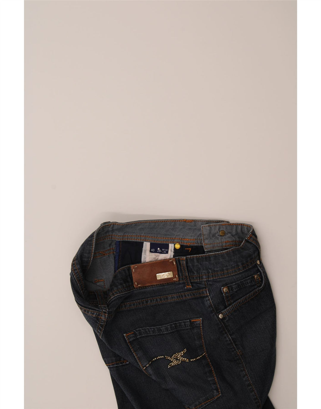 TRUSSARDI Womens Straight Jeans Size 24 W24 L31 Blue Cotton Vintage Trussardi and Second-Hand Trussardi from Messina Hembry 