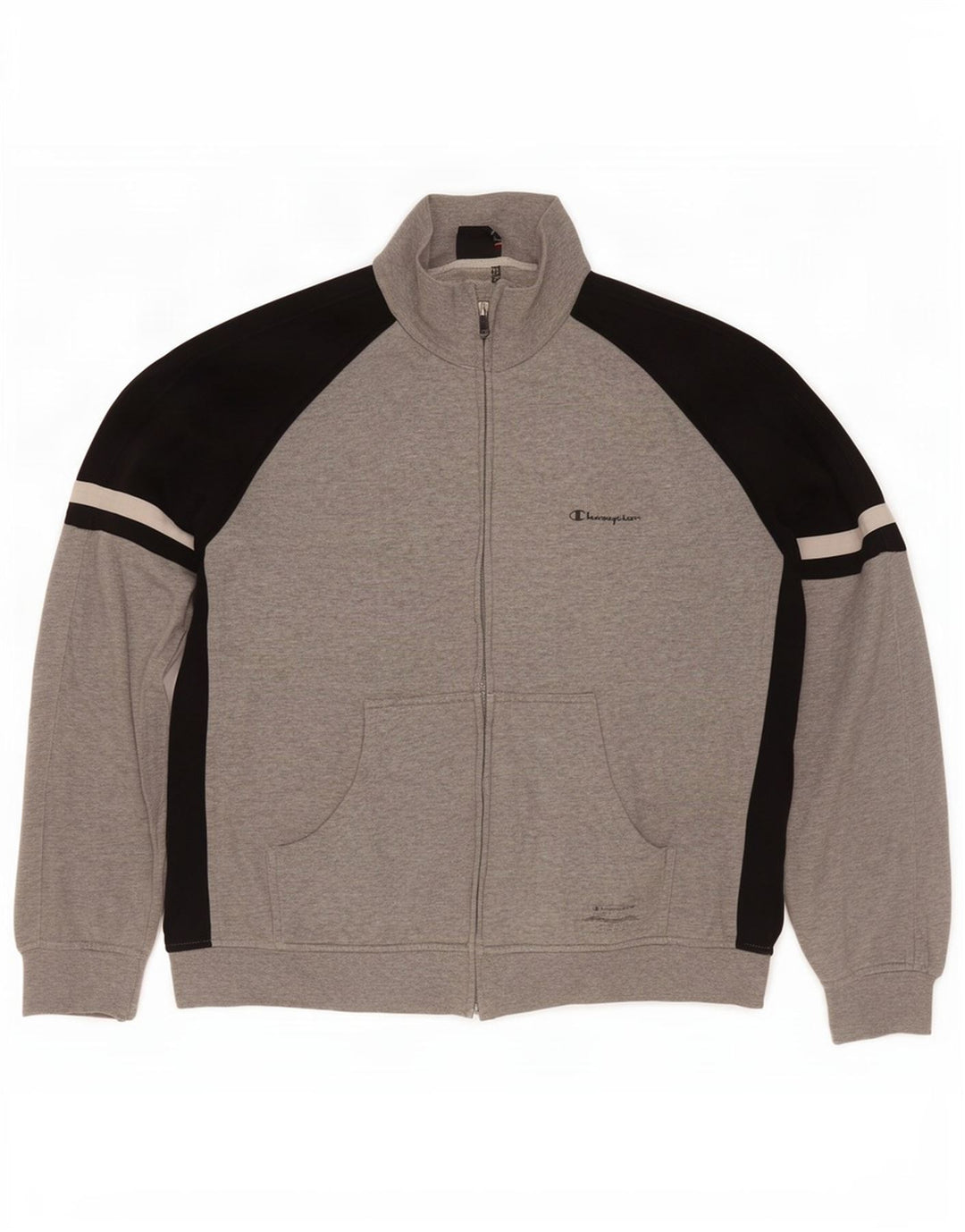 Champion Mens Tracksuit Top Jacket XL Grey Colourblock Cotton