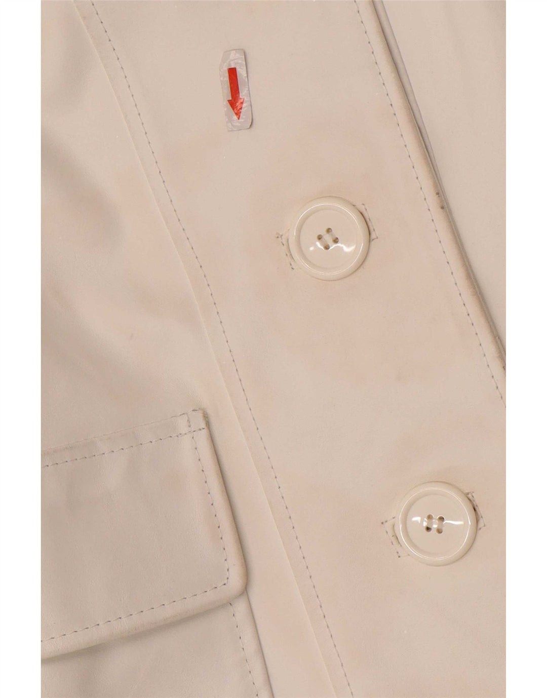 Vintage Womens 3 Button Leather Blazer Jacket UK 10 Small White