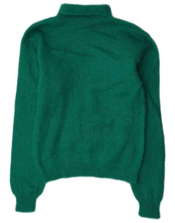 Vintage Womens Roll Neck Jumper Sweater UK 10 Small Green