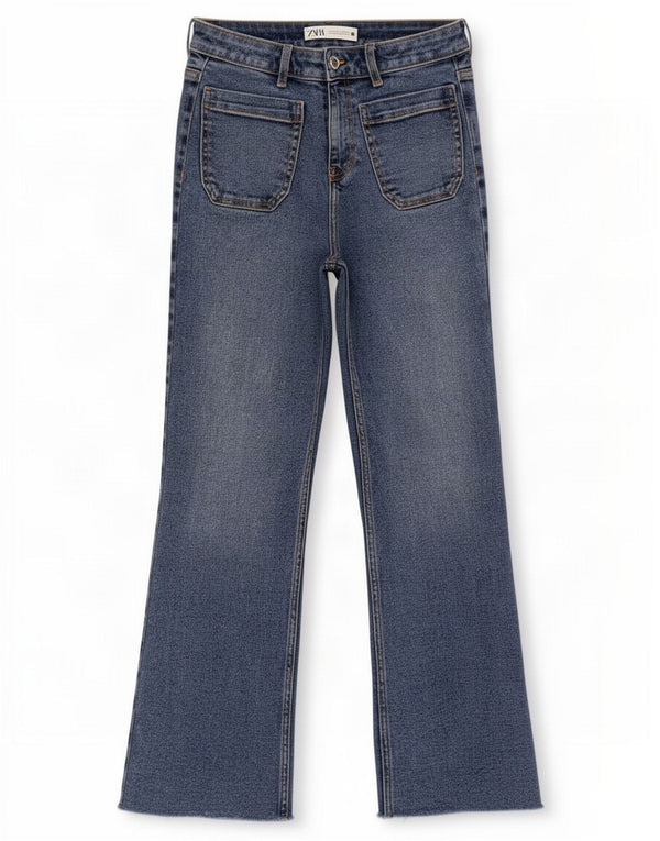 Zara Womens Bootcut Jeans EU 34 2XS W24 L25 Blue Cotton