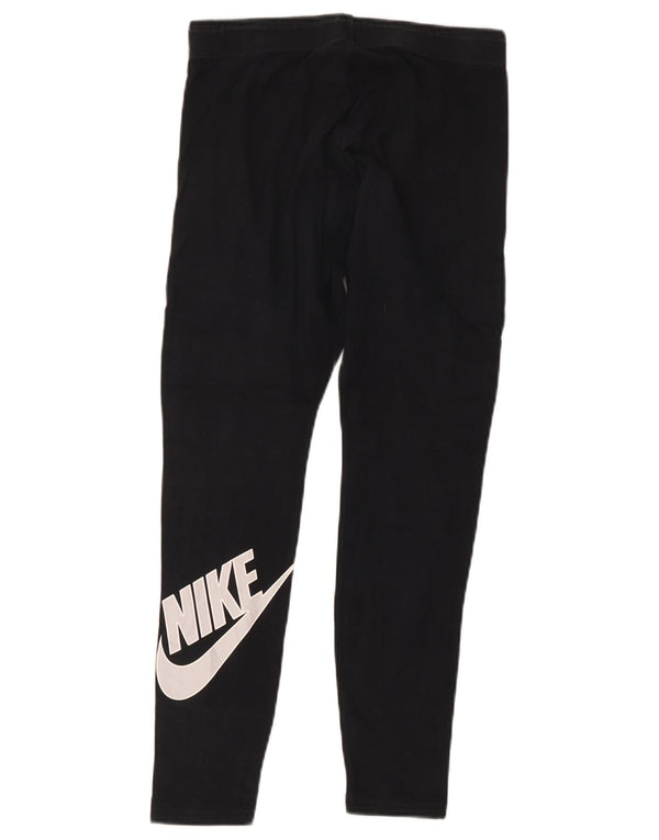 Nike Womens Leggings UK 12 Medium Black Cotton