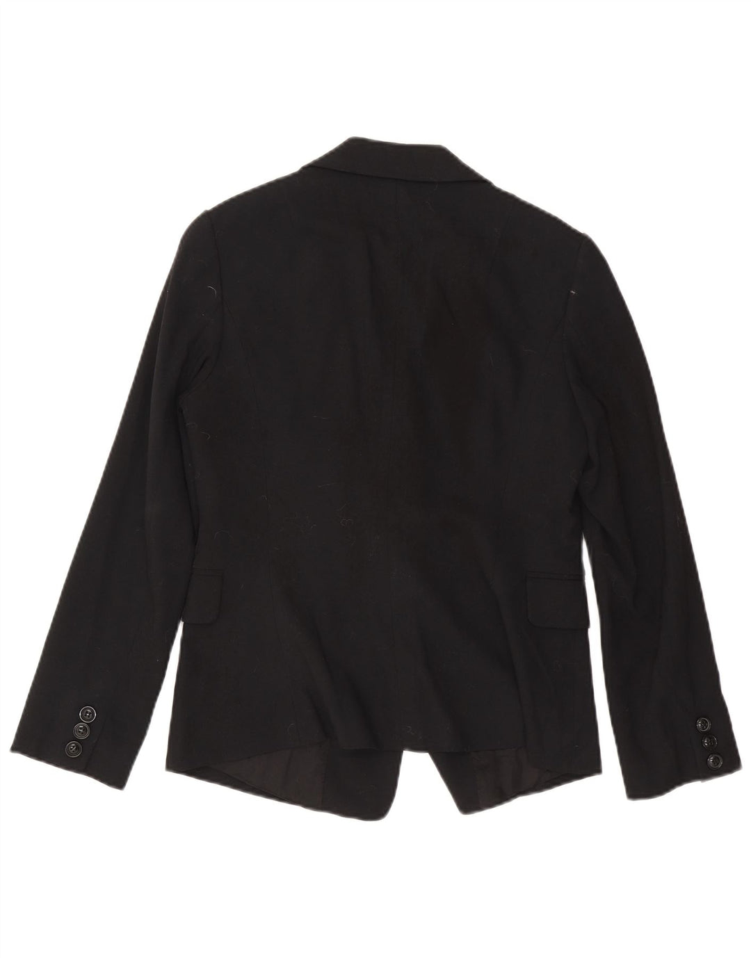 Benetton Womens 2 Button Blazer Jacket IT 46 Large Black Viscose